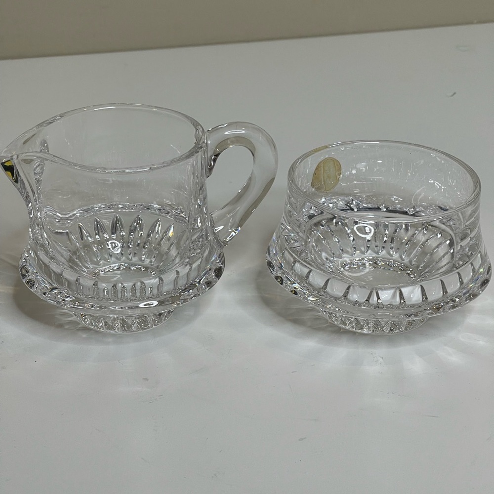 Gorham Germany Lead Crystal Glass Creamer and sugar bowl